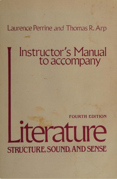 Couverture du livre Instructor's manual to accompany Literature